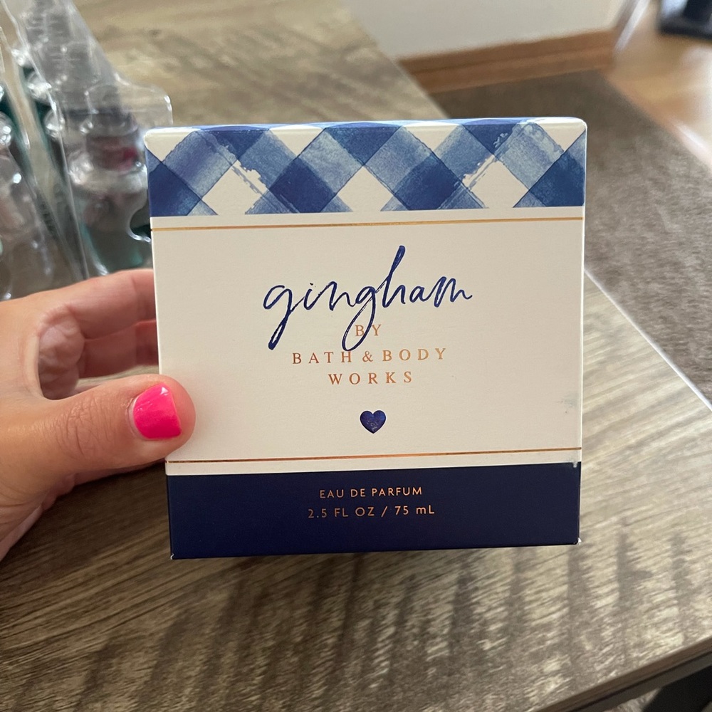 Brand New Large Bottle of Gingham BBW perfume